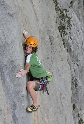 Adam in der 5. Seillänge (8b+) kurz vor dem Stand, Photo: Archiv Ondra