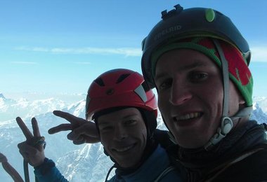 Die Beiden am  Ausstieg