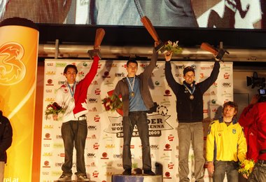 Sieger Herren, v.l.n.r.: Sean McColl (CAN), Gelmanov Rustam (RUS), Kilian Fischhuber (AUT)