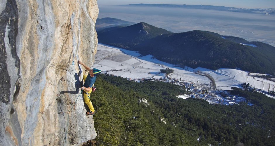 Am richtigen Kletterspot kann es auch im Winter richtig fein sein (c) Erhard Mitsche