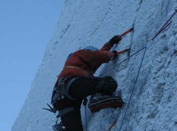 Andy Turner in der Cruxlänge von The Secret © Viv Scott
