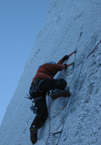 Andy Turner in der Cruxlänge von The Secret © Viv Scott