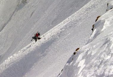 Aufstieg im Mittelteil der Taschach Eiswand