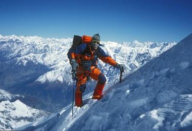 Edi Koblmüller am Dhaulagiri (8167 m), Nepal, 1996