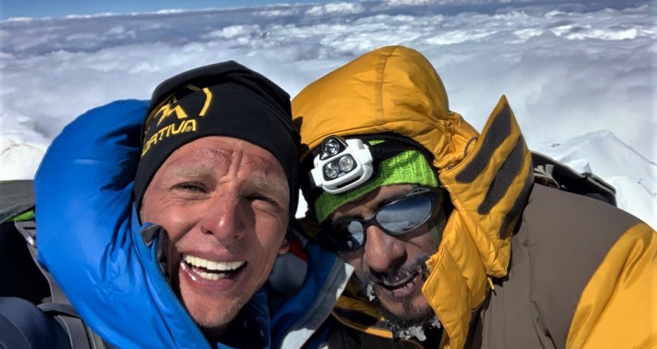 Karl Egloff und Nicolàs Miranda auf dem Gipfel des Makalus (c) Karl Egloff