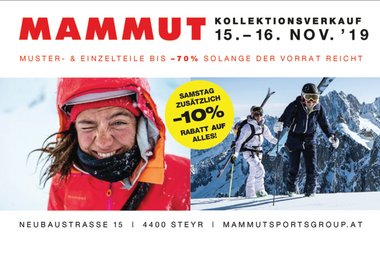 Mammut Kollektionsverkauf - Herbst 2019