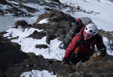 Gerlinde beim Aufstieg zu Lager III