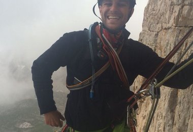 Am Vortag in der Hasse/Brandler beim Abseilen wegen schlechtem Wetter. Hier noch gut gelaunt.