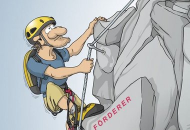 Diesen Aufkleber gibt es gegen eine Spende von € 20.- entweder in der Geschäftsstelle oder auf dem Bänkle im Klettersteig.