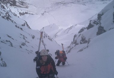 Im oberen engeren Teil der Nordwandrinne