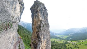 Der Historischer Klettersteig Pinut beim Meilersteing
