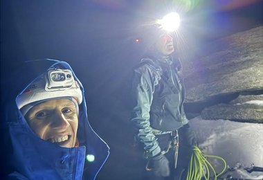 Martin Sieberer und Lukas Waldner nach der gelugenen Winterbegehung des „Schutzengelwegs“