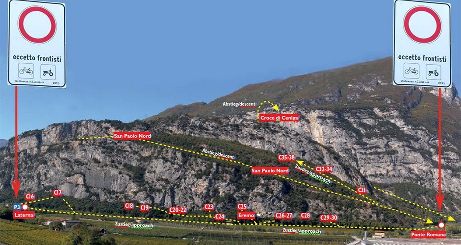 Das Fahrverbot zwischen Pizzeria Laterna und Ponte Romano