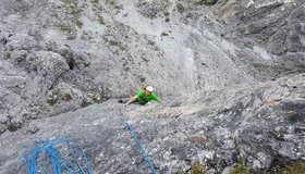 Die erste Seillänge der Matom. Foto: Bernhard Gollner