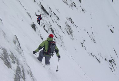 Hansjörg und Clemens Querung gefrorene Wand