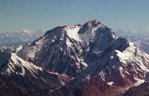 Nanga Parbat (8125m) - Diamir – König der Berge mit geplantem Routenverlauf