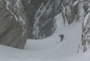 Im ersten drittel des Couloirs