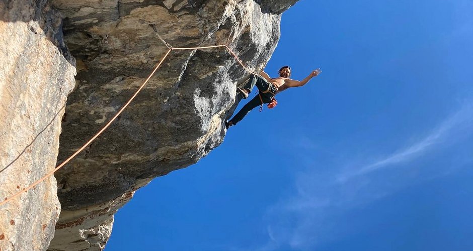 Alexander Huber in der Route Magellan (8a) am Urlkopf (c) Guido Unterwurzacher