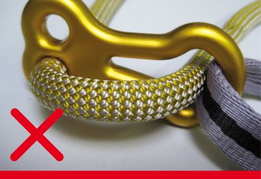 Abbildung 2: Ein falsch konfektioniertes und und somit sehr gefährliches Klettersteigset