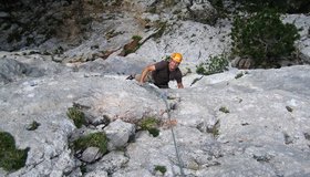 Axel Jentzsch Rabl in der 1. Seillänge