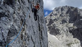 Teilweise auch steile Wandkletterei