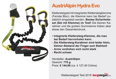 Klettersteigset Test 2019 - AustriAlpin Hydra Evo