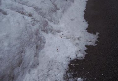 Auf der Straße lagen nur noch einige kleine Schneebälle... Foto: Christian Leitinger