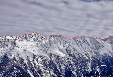 Der ca. 10 km lange Grat zwischen Gamskogel und Wilder Leck
