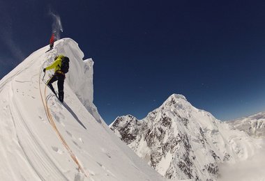 Simon Anthamatten kurz vor dem Gipfel.