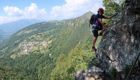 Kurz vor dem Gipfel - Ferrata Nido dei Santa Croce