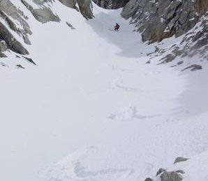 Hansjörg in der linken Rinne des Hohen Rifflers