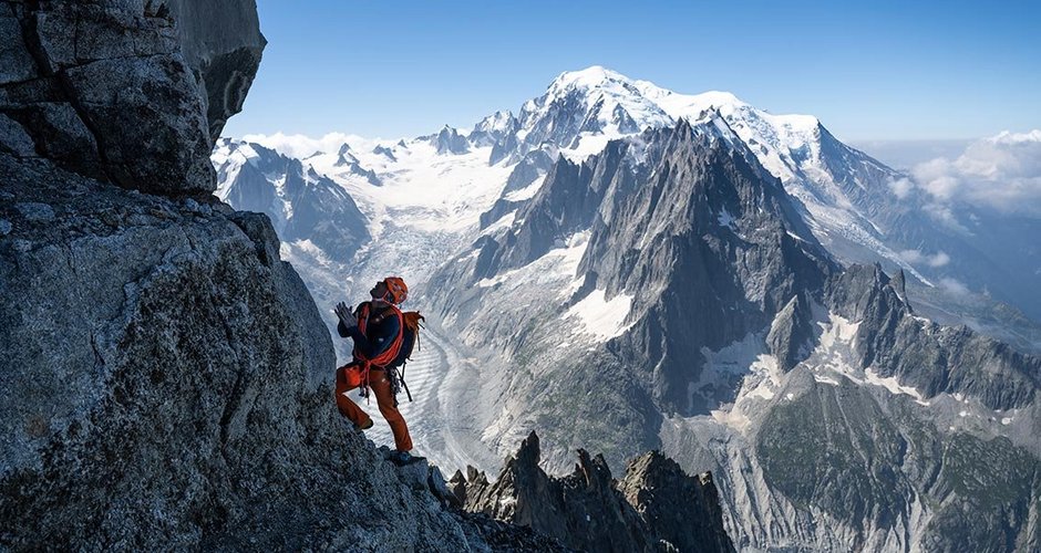 Dani Arnold an der Petit Dru