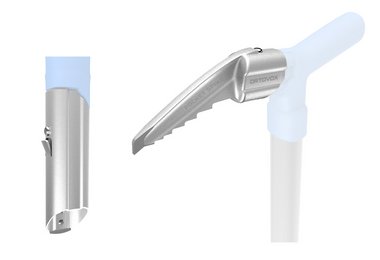 Die beiden Zusatzteile auf dem Schaufelstiel wiegen nur 95 g.