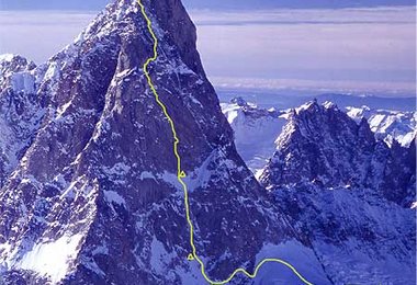 Jorasse Ostwand mit 'Little Big Men'