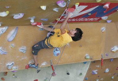 Auch David Lama war wieder unschlagbar; Foto: Bernie Ruech