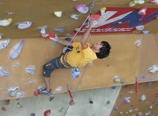 Auch David Lama war wieder unschlagbar; Foto: Bernie Ruech