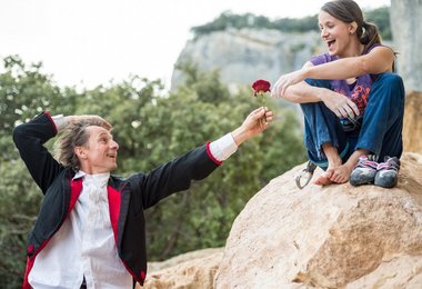 Anna Stöhr und Antoine Le Menestrel beim Einstieg der "La Rose et le Vampire"