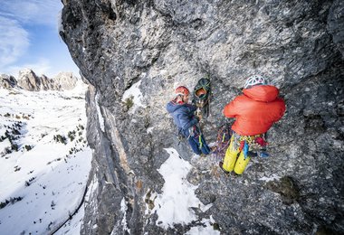 Albert Leichtfried in der 4. Seillänge der Route "Full Contact" , M9 (c) Stefan.Voitl