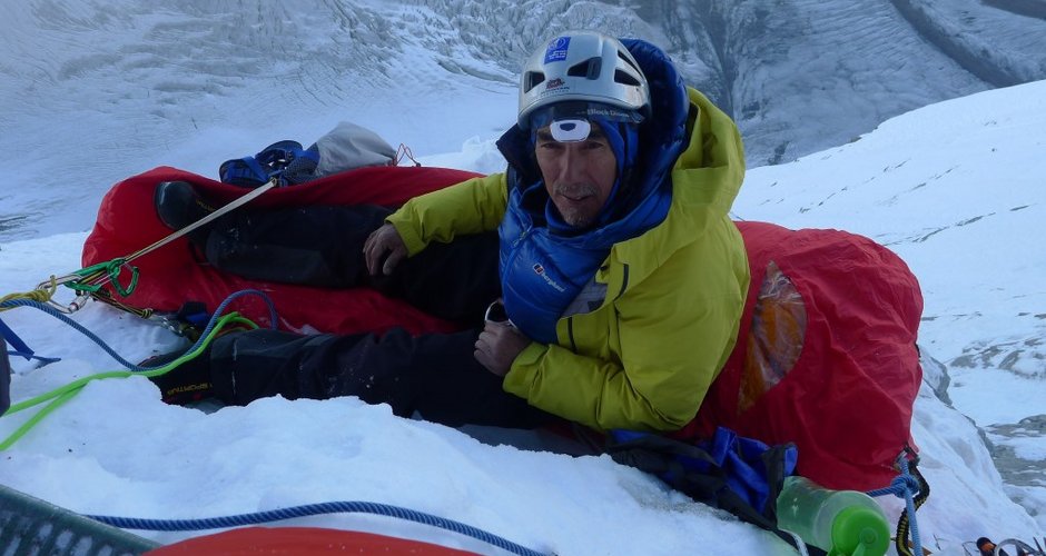 Vic at bivouac four on the face of Sersank (c) Berghaus