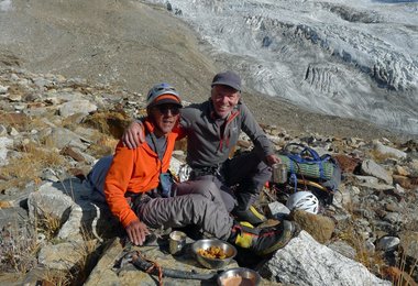Vic (left) and Mick back at base camp (c) Berghaus