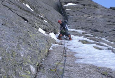 Geklettert wurde bei winterlichen Bedingungen.