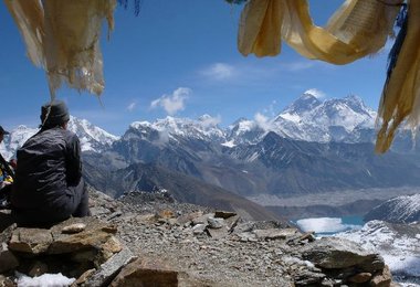 Aussicht vom Renjo La auf das Everest Massiv