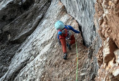 Die Einstiegsrampe - Solleder Lettenbauer - Civetta Nordwestwand (c) Daniel Ladurner