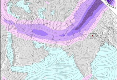 Der Verlauf der Jetstreams auf der Wetterkarte