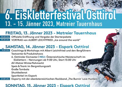 Das Plakat des 6. Eiskletterfestival Osttirol