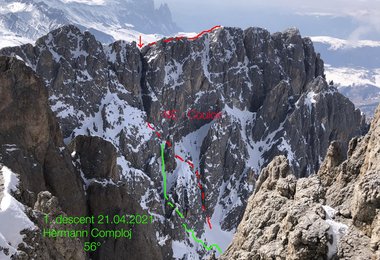 Ski Erstbefahrung Plattkofel NO Wand (c) Hermann Comploj