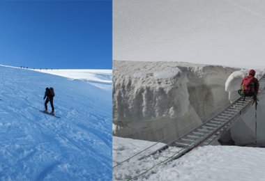 Nur drei Monate liegen zwischen diesen beiden Aufnahmen (Großvenediger).