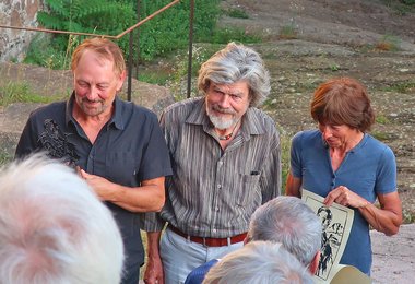 Heinz Mariacher, Reinhold Messner und Luisa Iovane