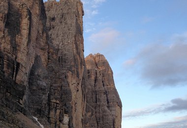 Blick auf die Zinnen vor dem Start