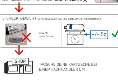 Vorsorglicher Sicherheitshinweis:  AVABAG KARTUSCHE CARBON 